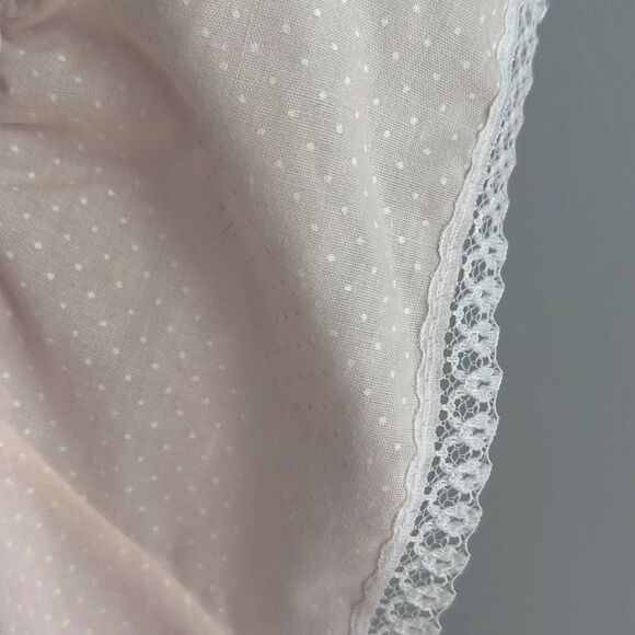 Women’s M Vintage Grandmacore Cottagecore Pink polka dot Lace nightgown - Picture 11 of 15